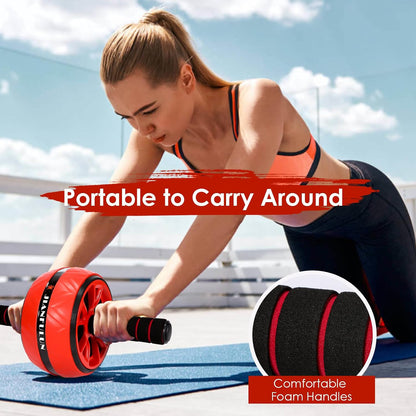 Ab Roller Wheel with Knee Pad and 2 Grip Strength Trainers