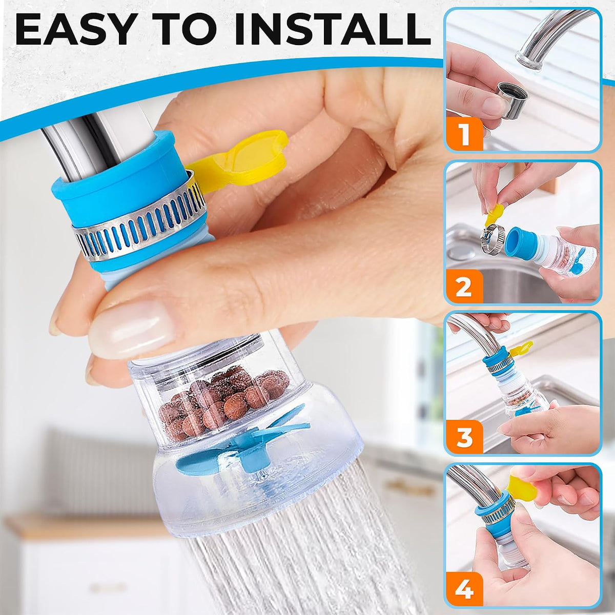3-Pack 360° Rotating Faucet Extenders with Splash Filter