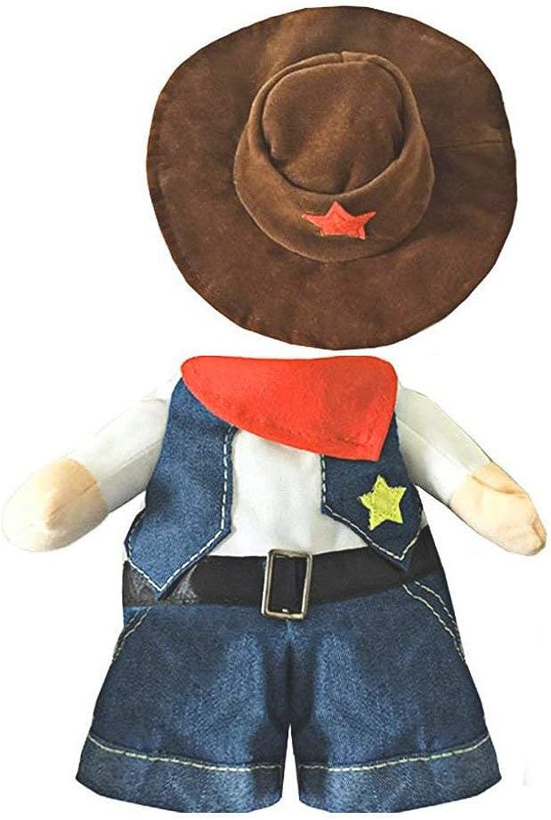 Cowboy Pet Costume with Hat for Cats and Small Dogs, Small