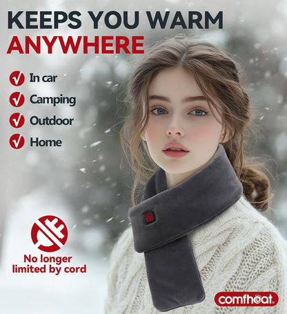 Cordless Heated Neck Wrap with 5000Mah Battery, Rechargeable Heated Scarf