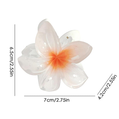 Plumeria Flower Claw Clips, 2-Pack, White