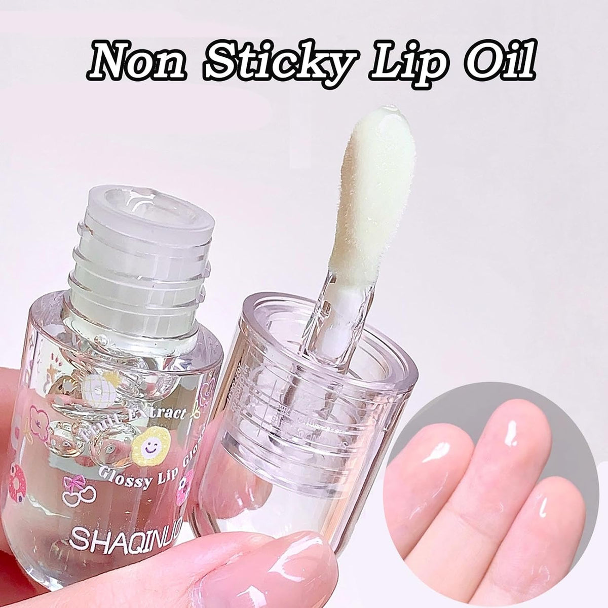 Tinted Fruit-Flavored Lip Oil Set, 4-Pack, High-Shine Moisturizing