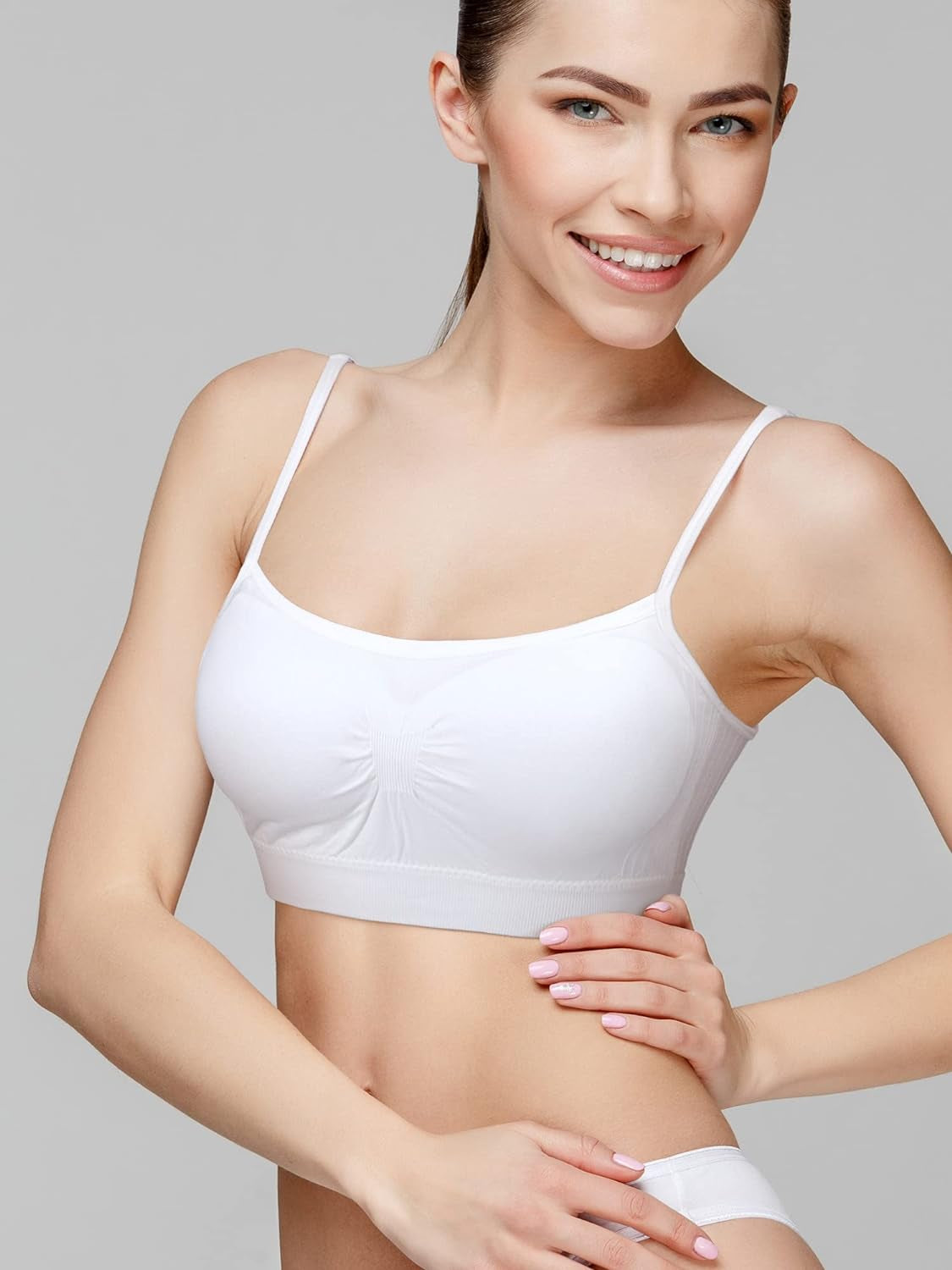 4-Pack Women's Wireless Bralette Neck Cami Sports Bra - Comfortable & Stylish Tank Tops