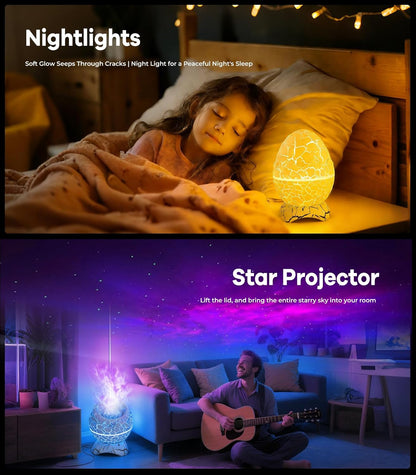 Dinosaur Egg Galaxy Star Projector with Nebula, Timer and Remote