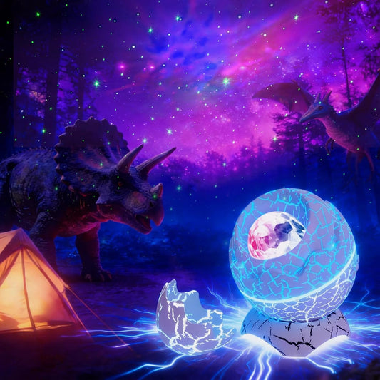 Dinosaur Egg Galaxy Star Projector with Nebula, Timer and Remote