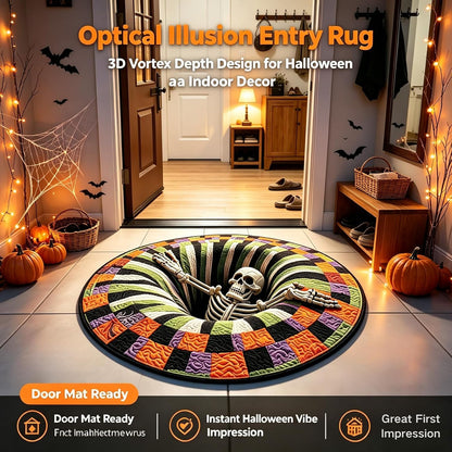 3D Optical Illusion Halloween Rug, 24 in round Non-Slip Mat