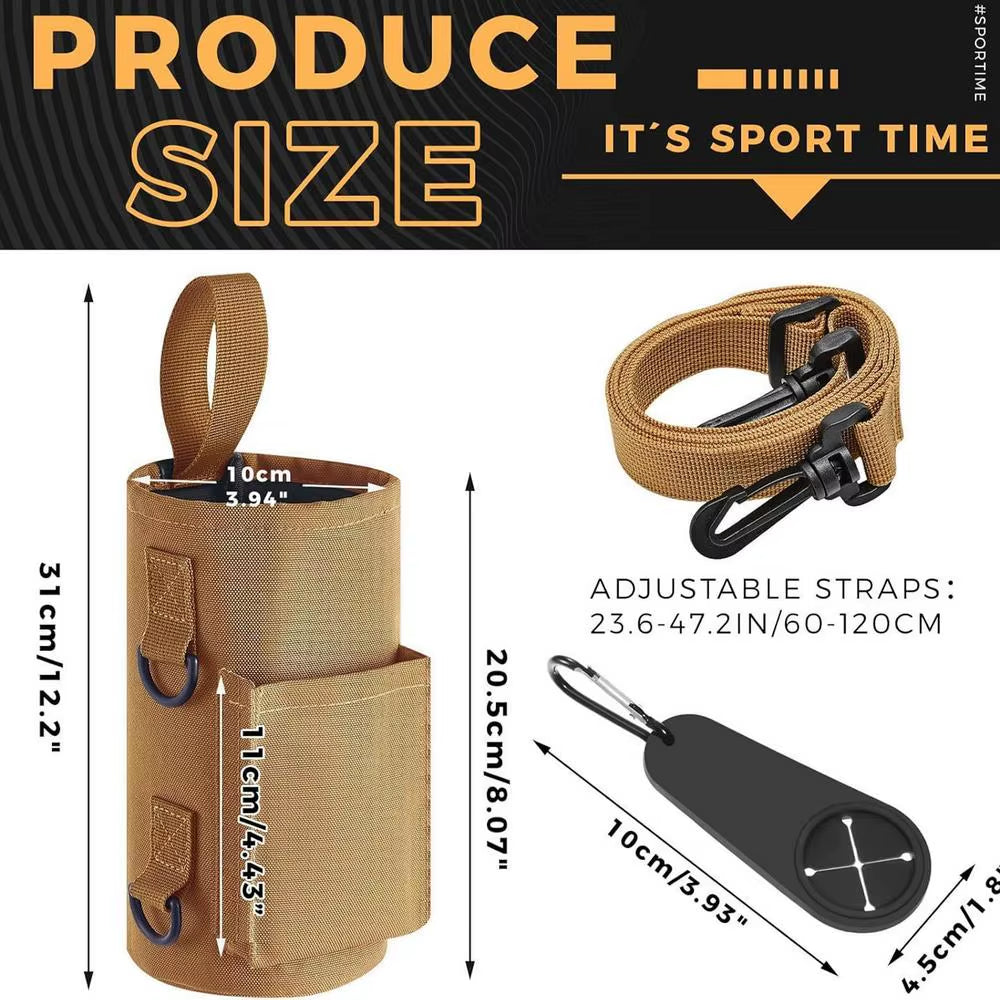 Magnetic Gym Water Bottle Sling Bag - Non-Slip Portable Carrier for Fitness Accessories