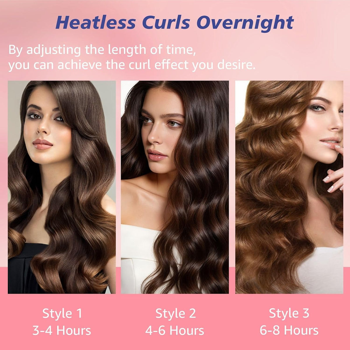 Heatless Curl Set with Scrunchies and Clips, Soft Velvet Overnight Curlers