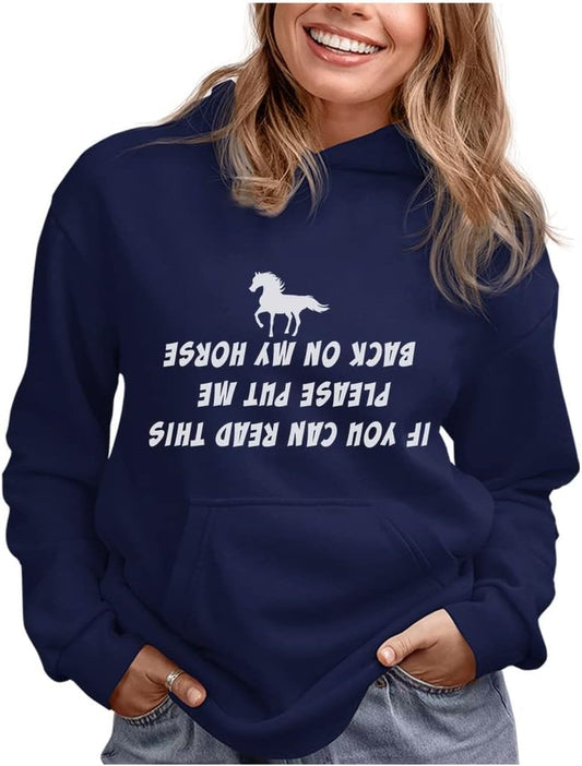 Stylish Horse Riding Hoodie for Women & Teens - Perfect Equestrian Gift for Riders & Barn Lovers