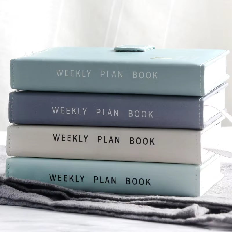 Cute Solid Color Magnetic Buckle Weekly Planner 2025 - A6 Diary & Journal for School Supplies
