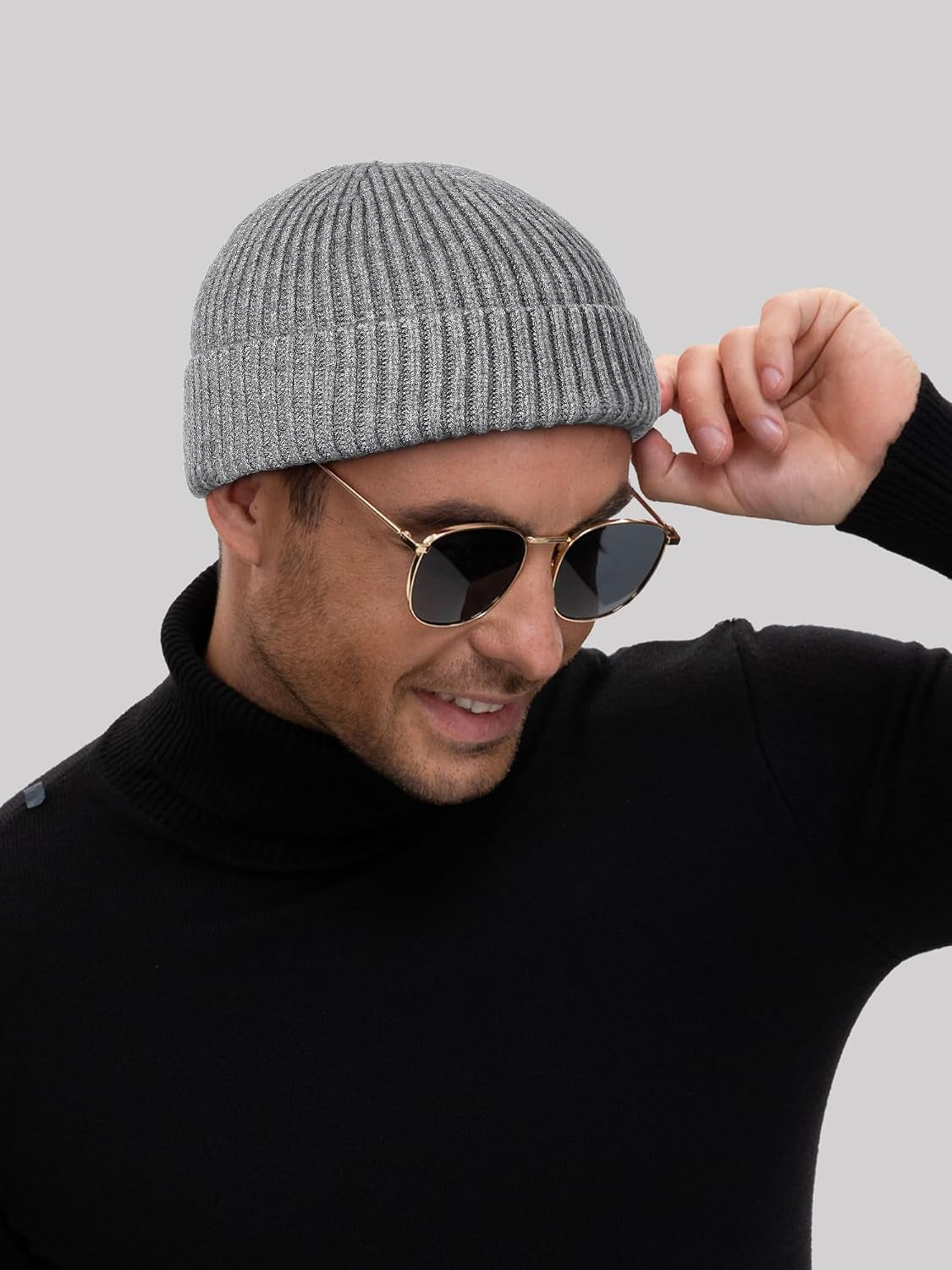 Cuffed Knit Fisherman Beanie, Wool Blend Winter Hat