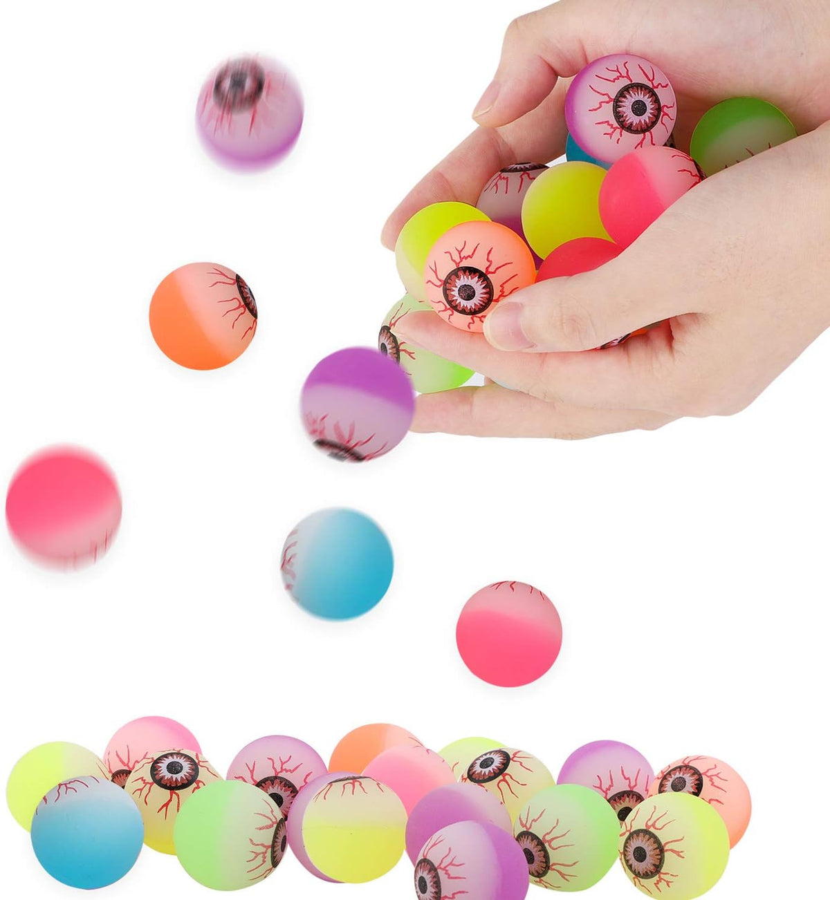 24-Pack Glow-In-The-Dark Bouncing Eyeball Balls for Halloween