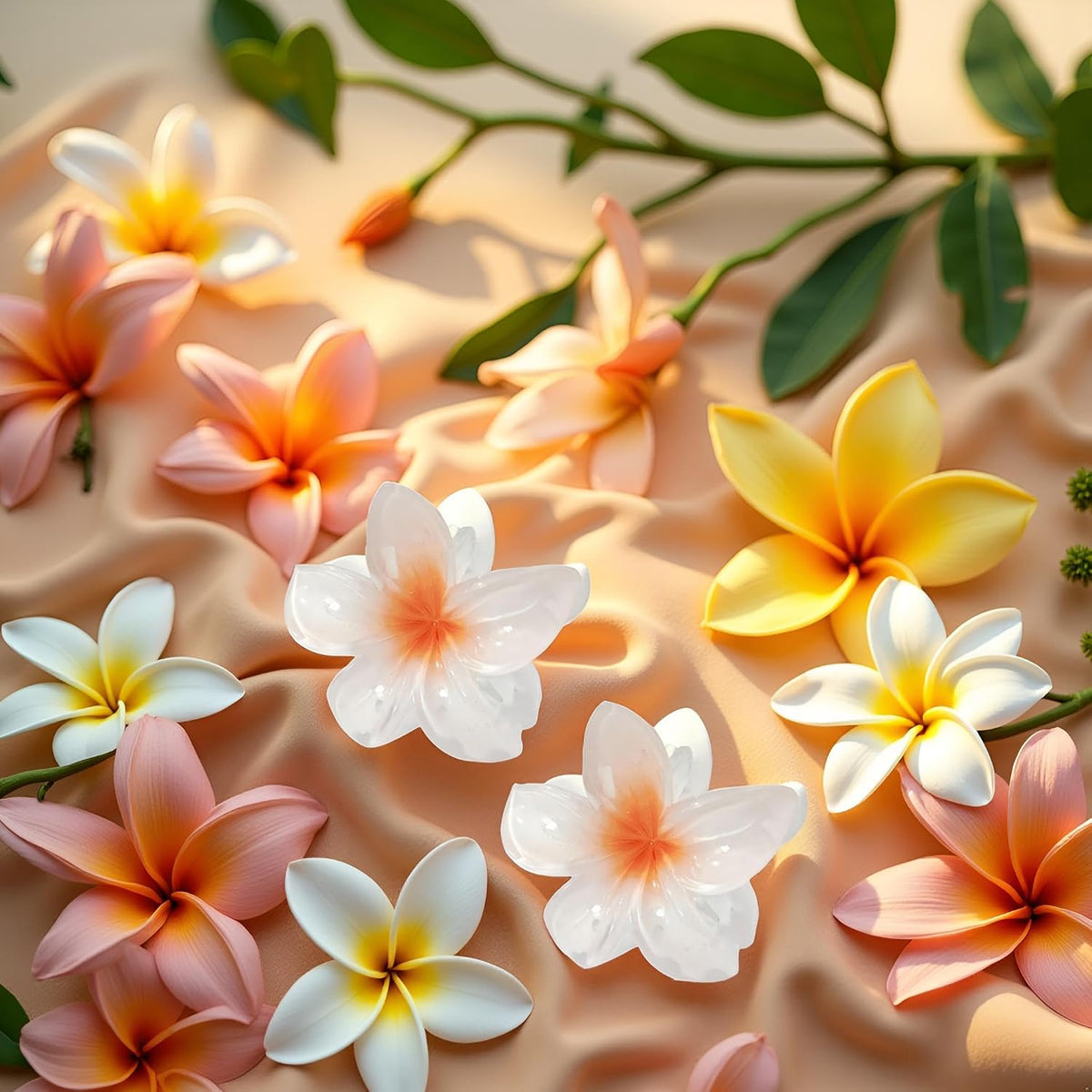 Plumeria Flower Claw Clips, 2-Pack, White
