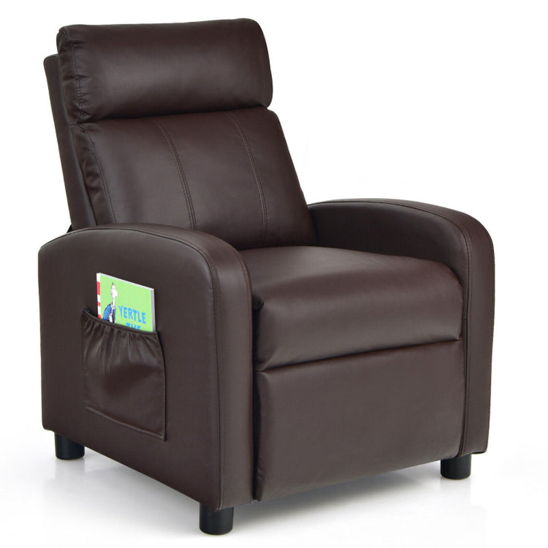 Ergonomic PU Leather Kids Recliner Sofa - Perfect Lounge Chair for Ages 3-12!