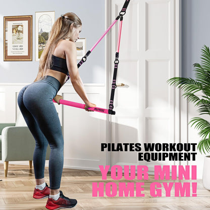 Pilates Bar Kit with Resistance Bands, Full-Body Home Workout