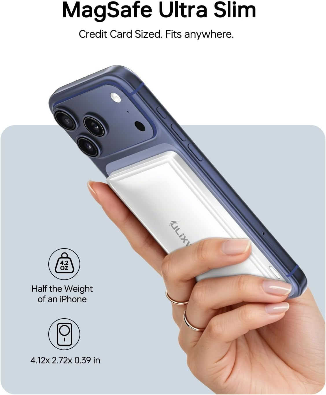 Ultra-Slim 5000Mah Magnetic Wireless Power Bank for Iphone